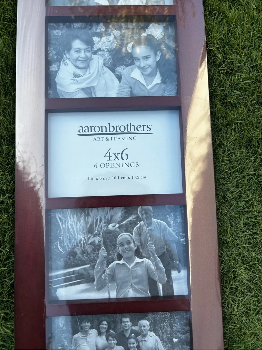 6 tier Photo Frame x2 - White and Mahogany